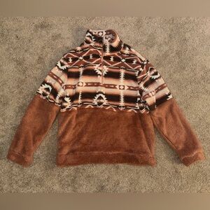 Cozy Brown Patterned Women's Pullover